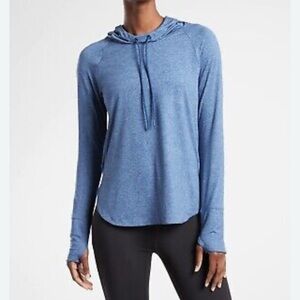 Athleta Uptempo Hoodie Athletic Workout Chrome Blue Light Sweatshirt XS